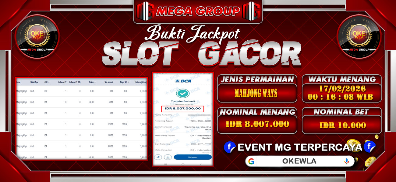 Bukti JP situs Okewla hari Selasa, 17 Februari 2026