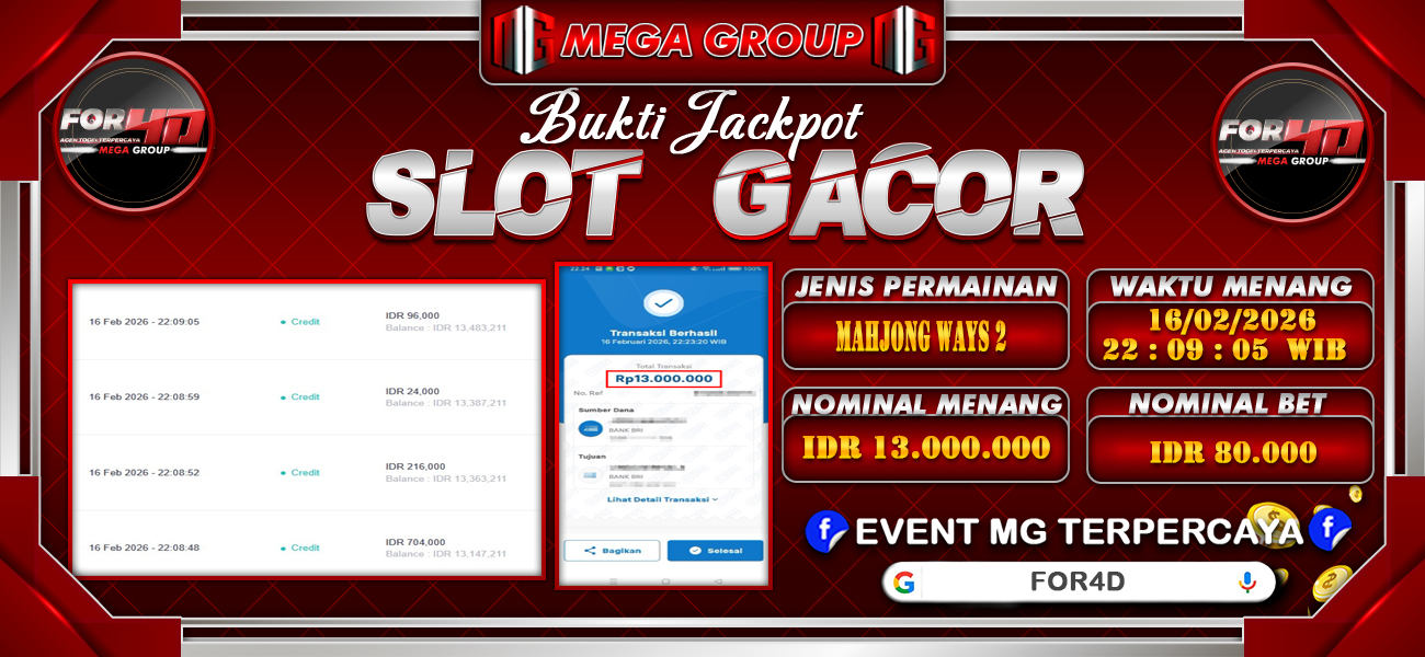 Bukti JP situs For4D hari Selasa, 17 Februari 2026