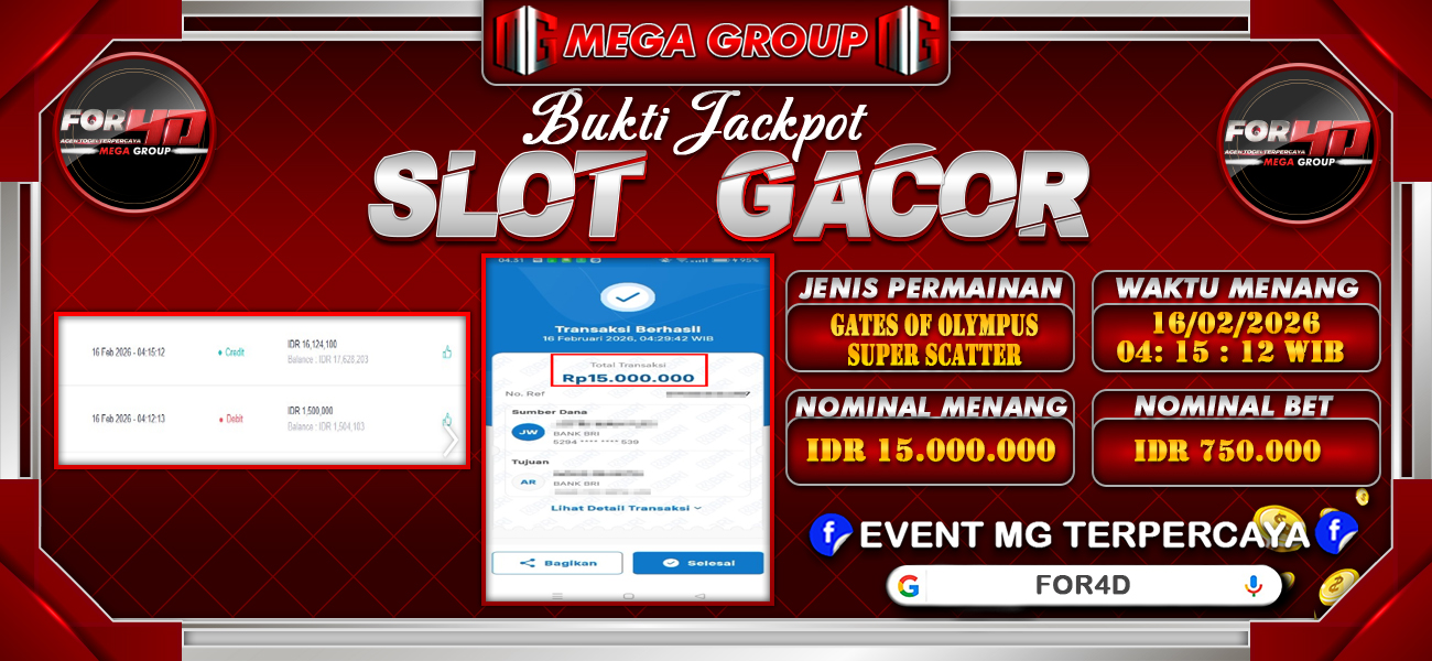 Bukti JP situs Shiowla hari Senin, 16 Februari 2026